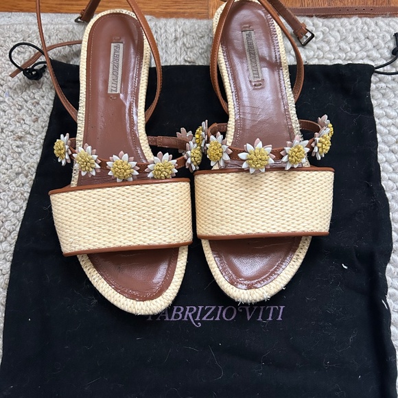 Fabrizio Vito raffia and leather sandals - Picture 2 of 3